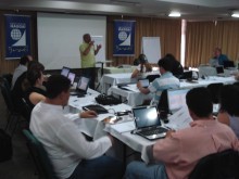Adelécio Brito ministrando no treinamento de Secretários Executivos