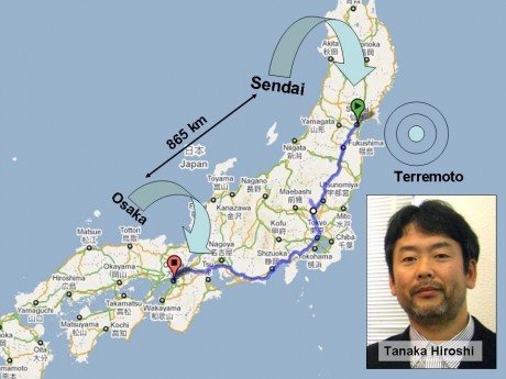 Osaka fica a 865 quilômetros de distância da área mais atingida